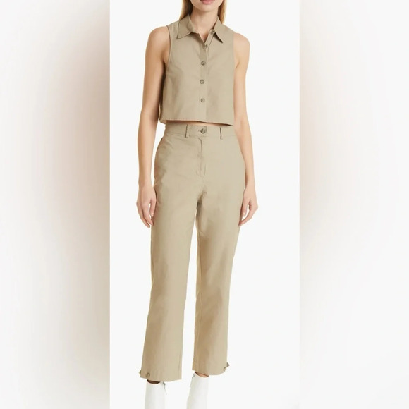 The Range Arid Button Front Cotton Crop Top - Picture 4 of 8